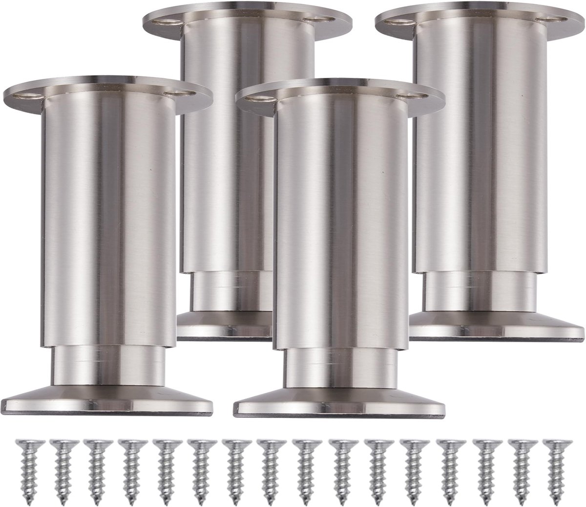 Omgoods - Set van 4 Metalen Tafelpoten 15 cm met Montageplaten en Schroeven