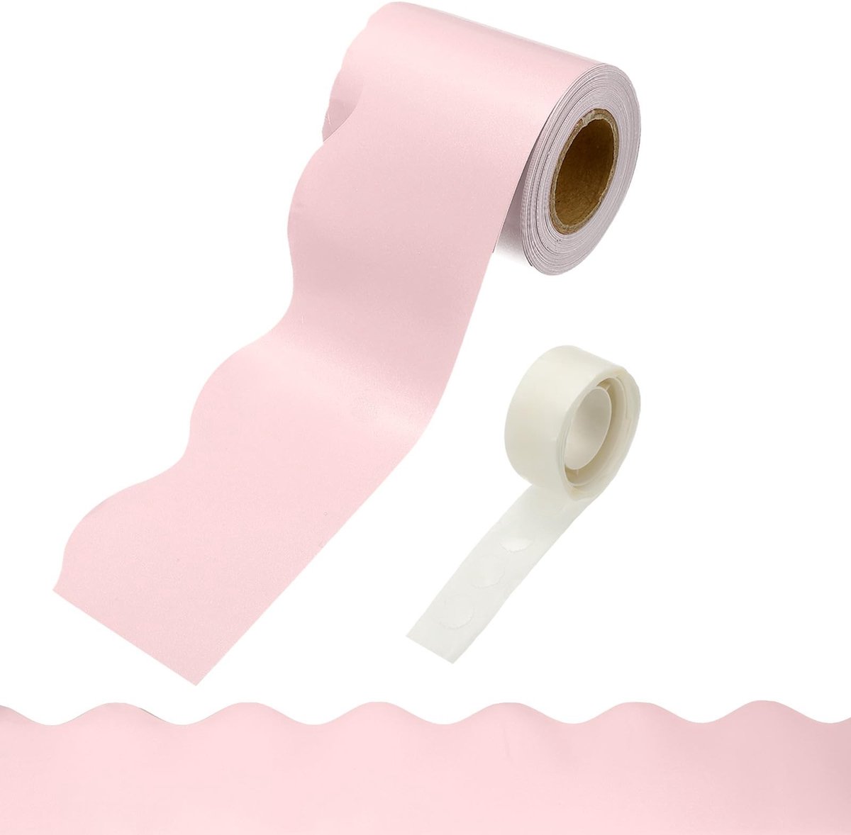 Omgoods - Bulletin Board Borders - 10m Lichtroze Scalloped Edge Versiering