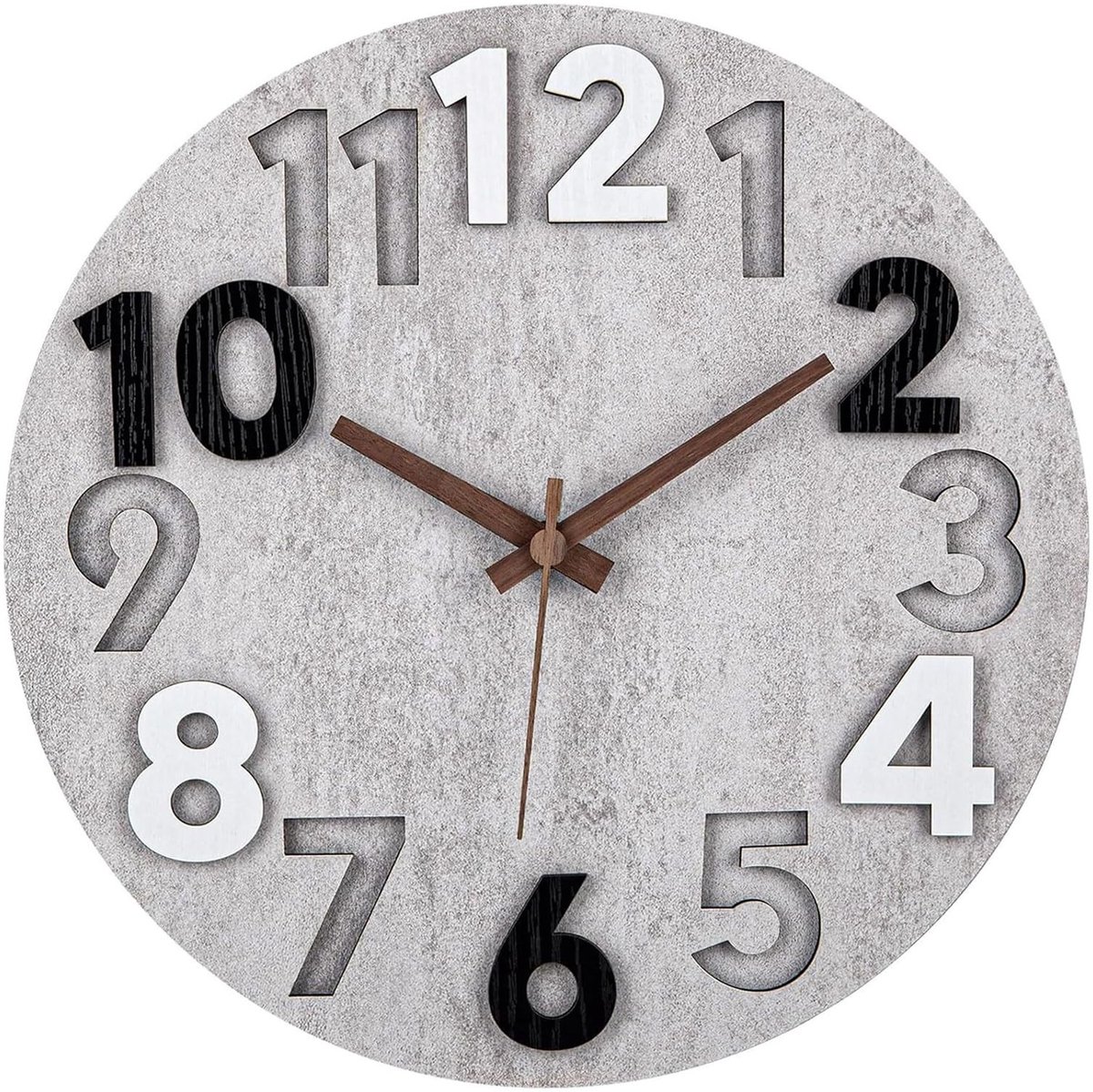 Omgoods - Grote Houten Wandklok Modern Stille Quartz 30 cm
