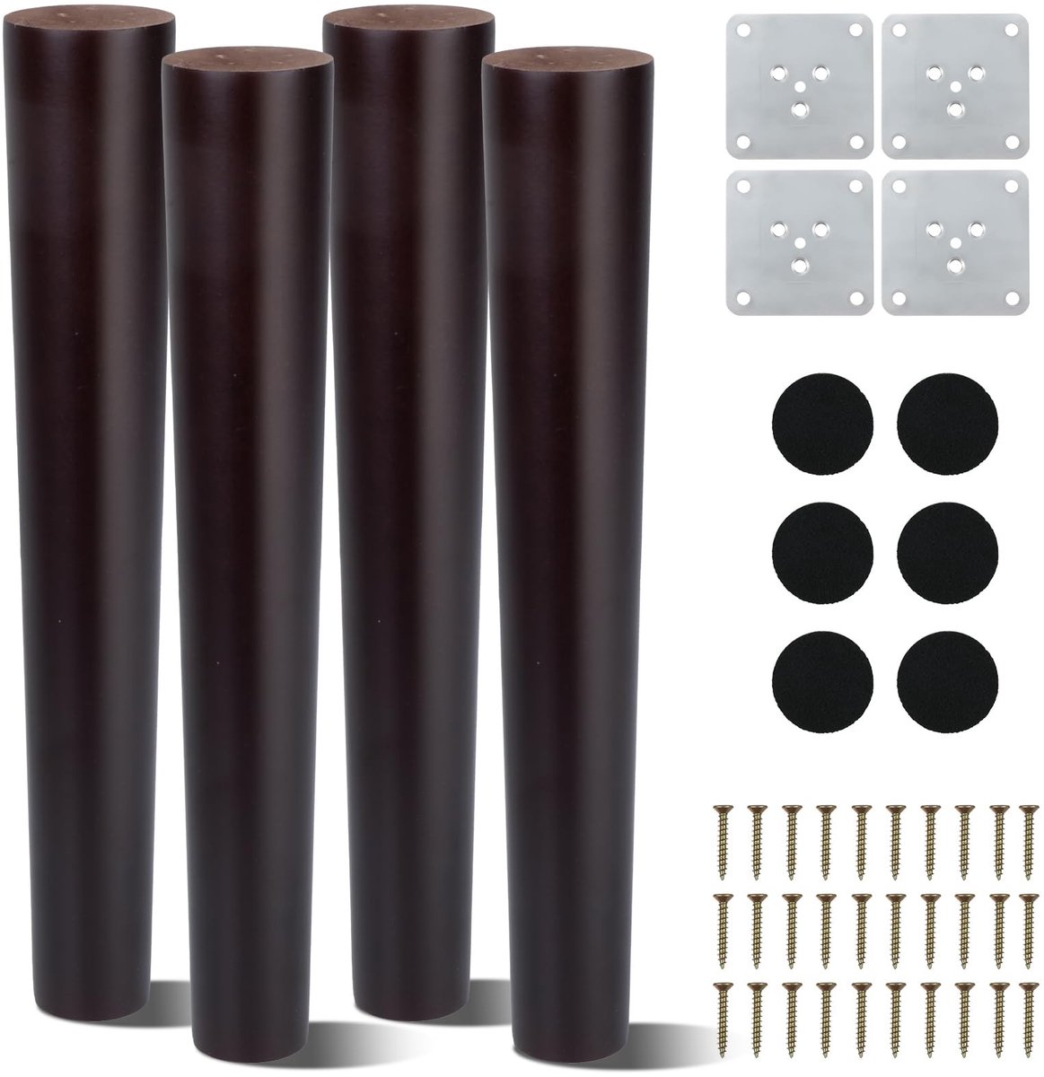 Omgoods - Set van 4 Houten Meubelpoten 30cm Conisch voor Meubels