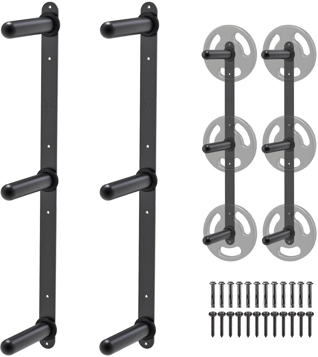Omgoods - Wandmontage Gewicht Plaat Opslag Rack (2 Stuks)