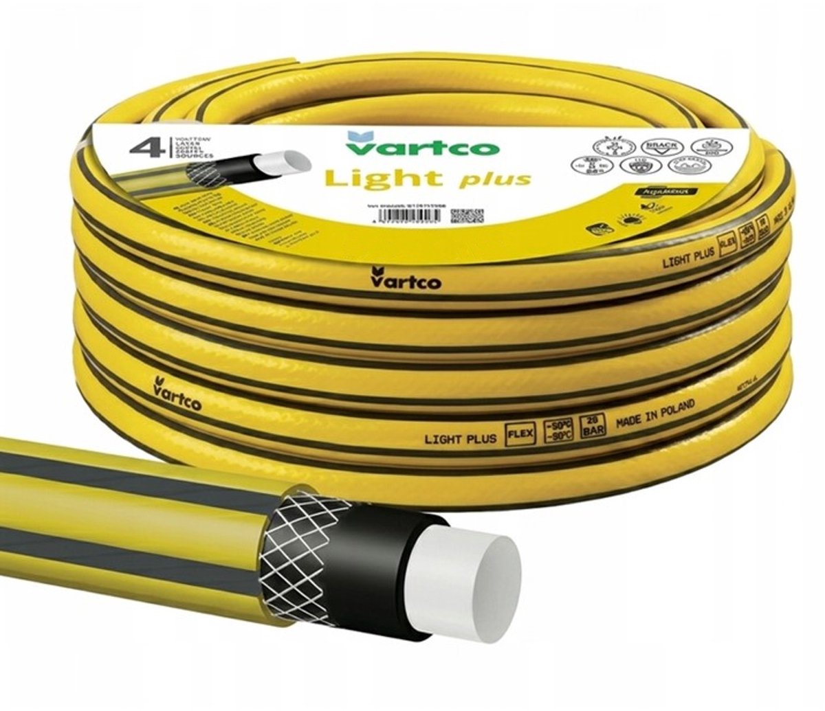 Vartco - tuinslang, 4-laags, flexibel, diameter 1", lengte 30 m, Light Plus