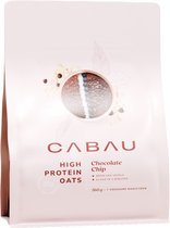 Cabau – High Protein Oats – Chocolate Chip – Eiwitrijke Havermout, 21 g Eiwit per Portie – Klaar in 3 Minuten – Rijk aan Vezels – 560 g (7 Porties)