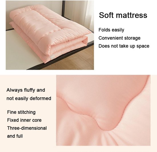 Oprolbare Matras - Vloermatras Kinderen - Comfortabel Slapen - Ruimtebesparend Ontwerp - 3 cm Dik - Zwart — afbeelding 5