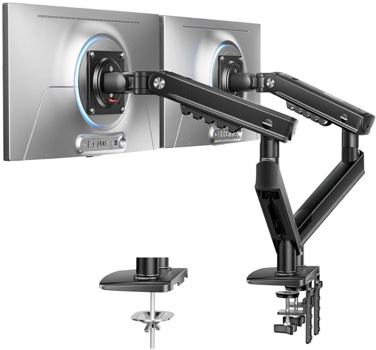 Zavio® Monitorhouder Twee Monitoren - Dubbele Monitorarm - Ergonomische Werkplek