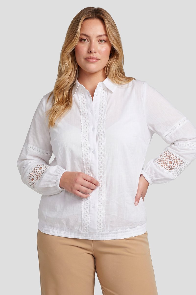 Exxcellent blouse Brisa kant bies