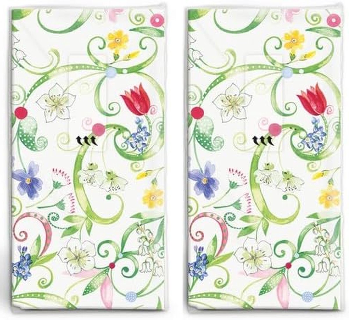 Zakdoeken Bloemenmotief - Papieren zakdoekjes - Hygiënisch Gebruik - Hoge Kwaliteitsnormen - 22 x 21 cm - Multicolor
