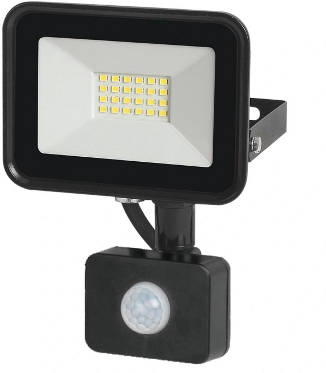 RexTech LED schijnwerper met bewegingssensor - 1600 lumen - 20 watt - IP65 - Helder wit licht (4000K) - Aluminium behuizing - Floodlight