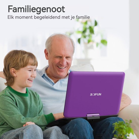 Boifun 17,5 inch draagbare dvd-speler - met 15,6" HD groot draaibaar scherm - voor auto en kinderen - 4-6 uur werktijd met ingebouwde batterij - geheugen-afspeelfunctie, ondersteuning USB/TF-kaart [Blu-ray niet ondersteund] van Boifun — afbeelding 4