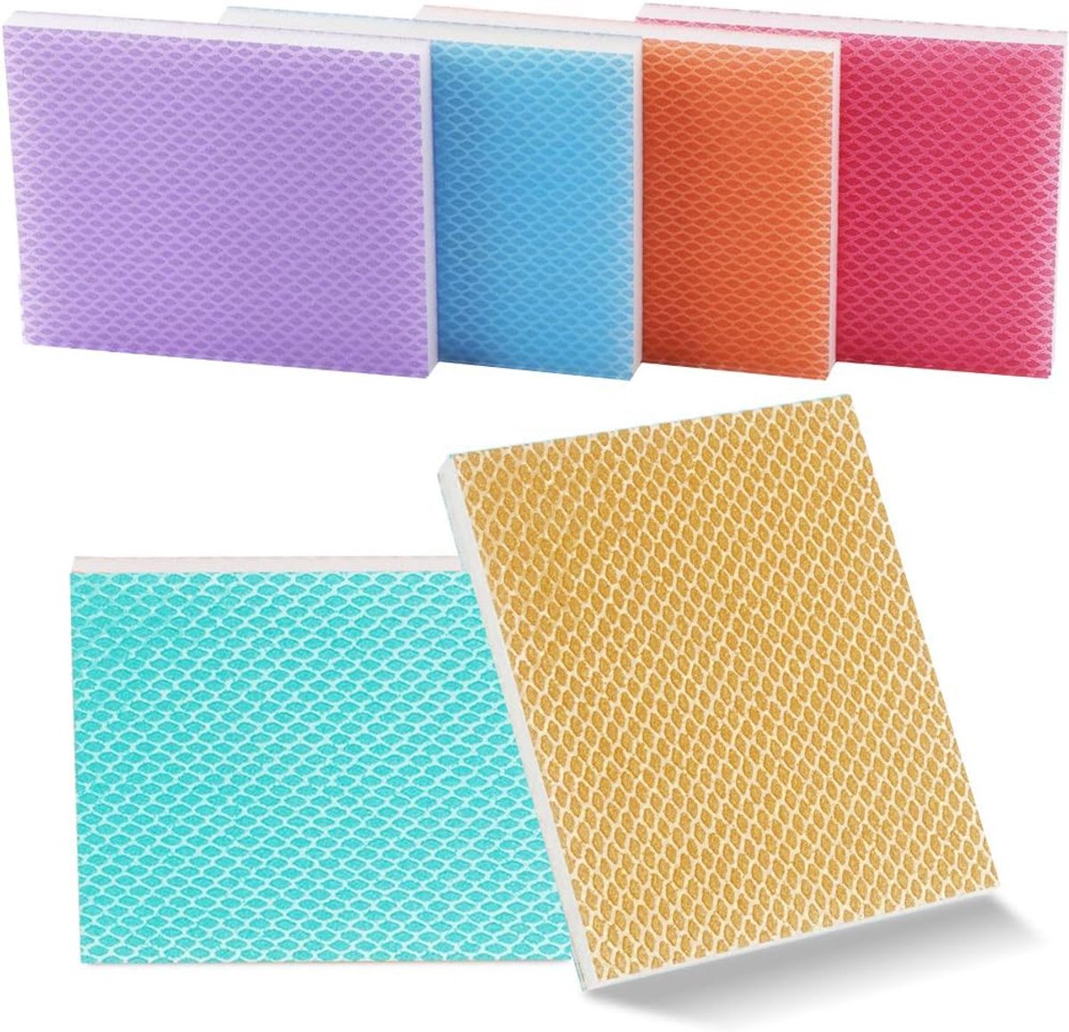 SnelShoppen - Schuurblokset 6 Stuks, Handmatige Schuurpads 150 180 240 320 400 600 PU Schuim voor Hout, Metaal, Gipsplaat, Verf, Keramiek