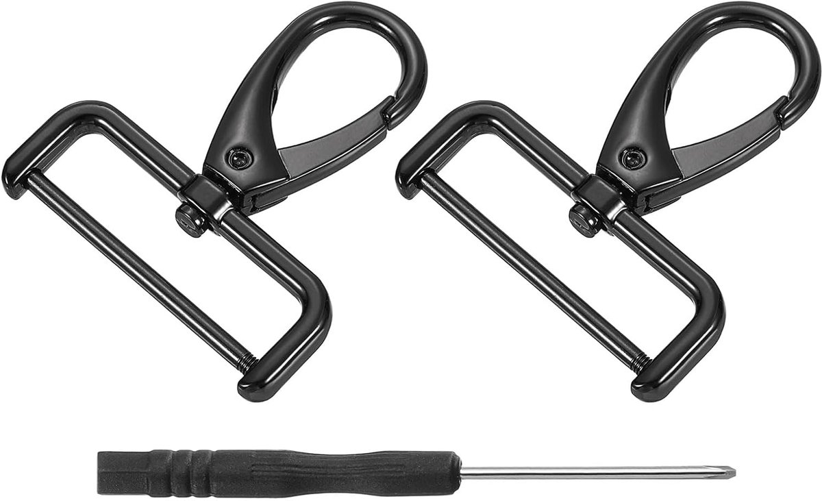 Swivel haakjes 38 mm - D-Ring zwart - Pack van 2 - Ideaal voor bevestigen - ShopVlot