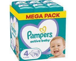Pampers Baby-Dry Luiers - Maat 4 - 9 tot 14kg - 76 Stuks