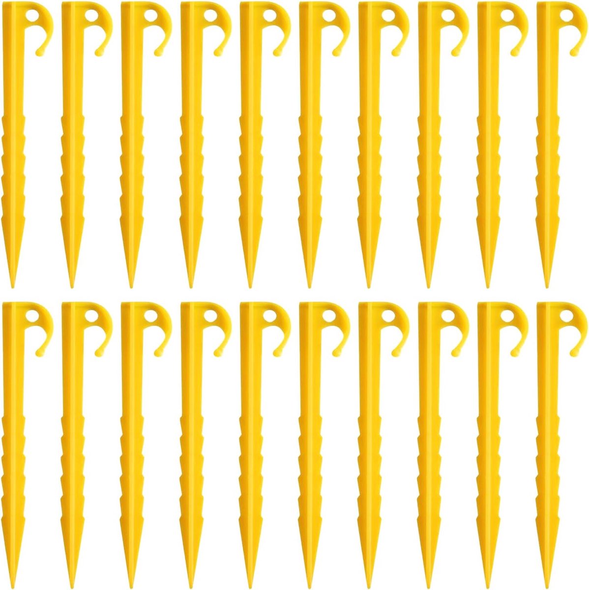 SYEYCW 20 stuks plastic tentharingen, zware luifelharingen, duurzame tentharingen, gele campingspikes, herbruikbare - ShopVlot