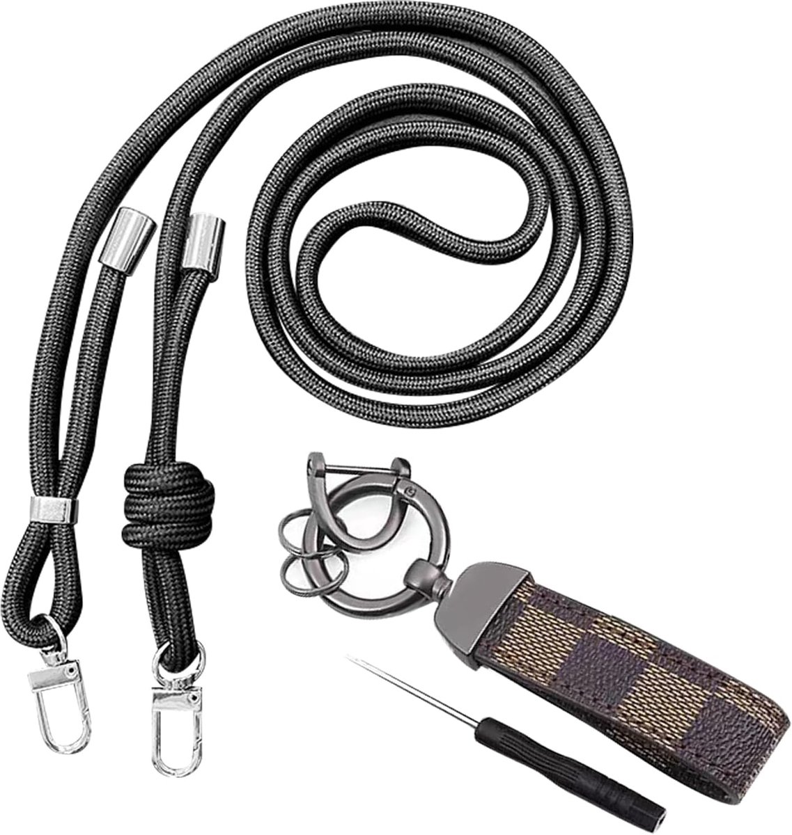 Sleutelhanger D Ring - Bruin Kunstleer - Elegant en praktisch - Ideaal voor snel gebruik - ShopVlot