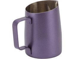 SnelShoppen - RVS Melkopschuimer Pitcher 450ML voor Koffieshop - Paars Melkfrother met Precisie Tuit - Duurzaam en Professioneel Ontwerp voor Koffie e