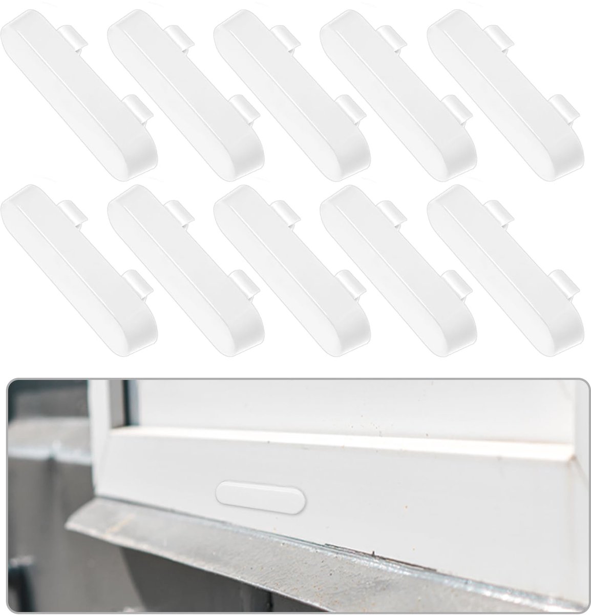 SnelShoppen - Pack van 10 Raam Drainage Covers Vensterbank Eindkappen Vervangende Spraykappen Gaten Covers (Wit)