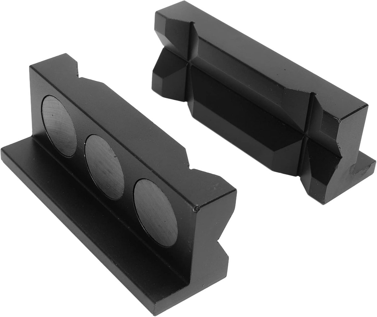 SnelShoppen - 2 Stuks Vise Jaws Pads Magnetisch Vise Klem Houders Aluminium Beschermpads voor Werkstuk Stabiliteit en Bescherming