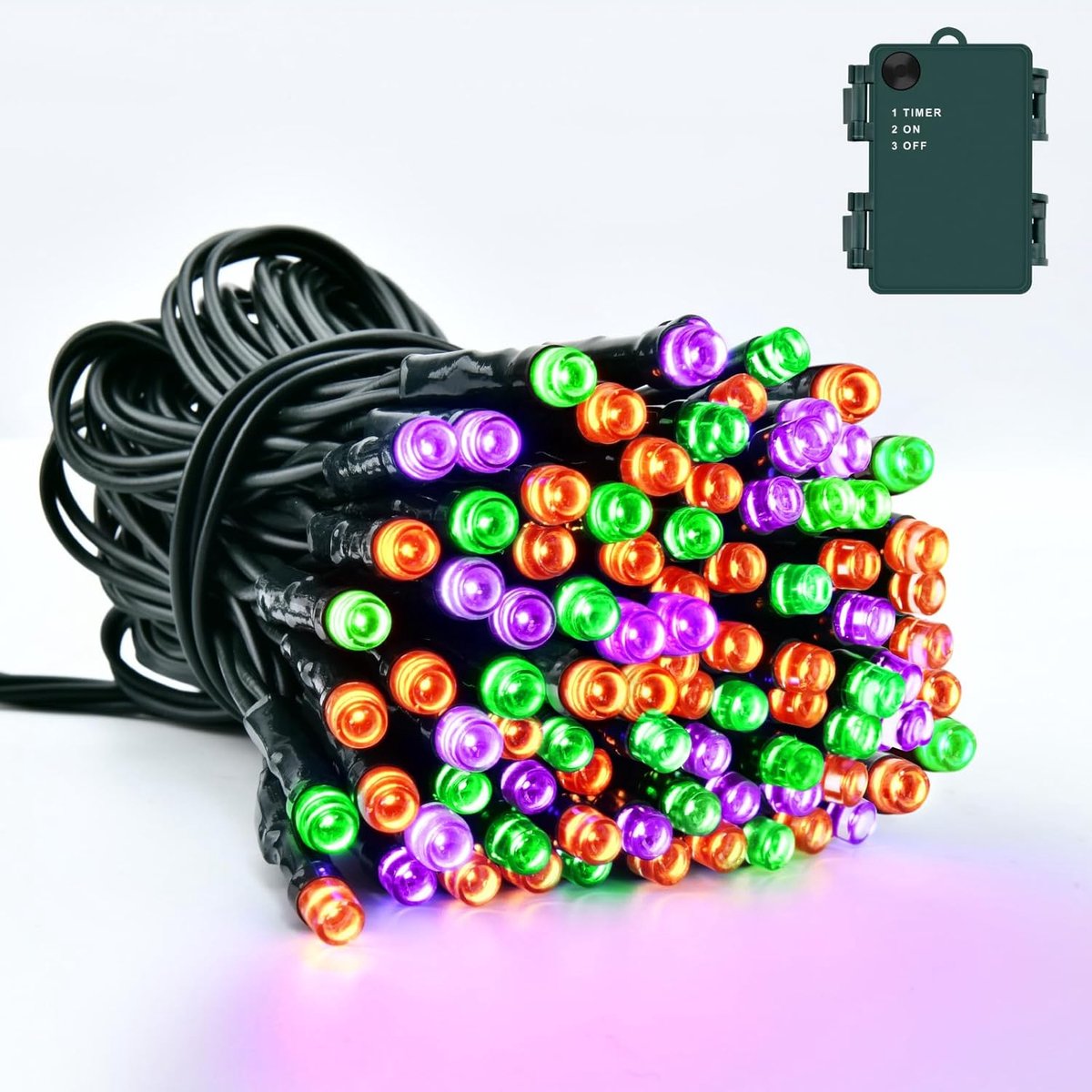 SnelShoppen - Halloween Snoerlichten 5M 50LED Met Timer, IP65 Waterdicht, Koper Draad, Oranje Paars Groen Voor Buiten Binnen Tuin Feest Decoratie