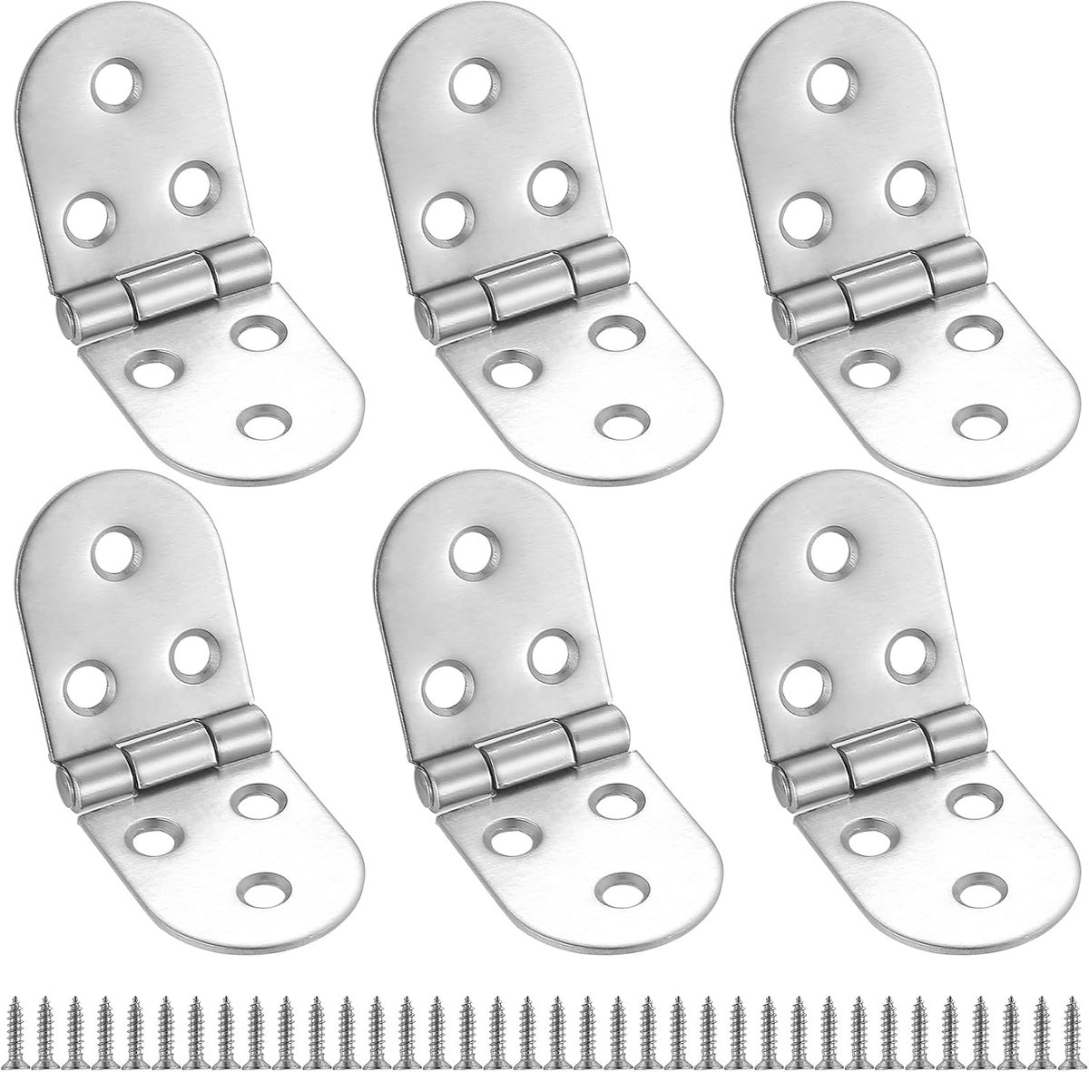 180 Degree Folding Hinges, 6 Edelstahl Hinges Small, 80x30mm Folding Hinges Screw Hinges, Round Folding Hinges Folding - ShopVlot