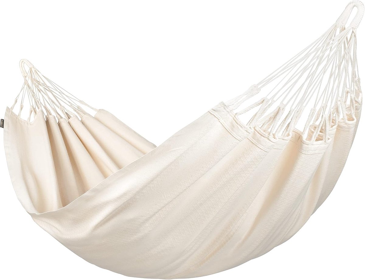 SnelShoppen - Modesta Latte - Handgemaakte En Duurzame Enkele Hangmat Van Biologisch Katoen - Perfect Voor Tuin, Camping, Feest En Kinderen - Kleurvol
