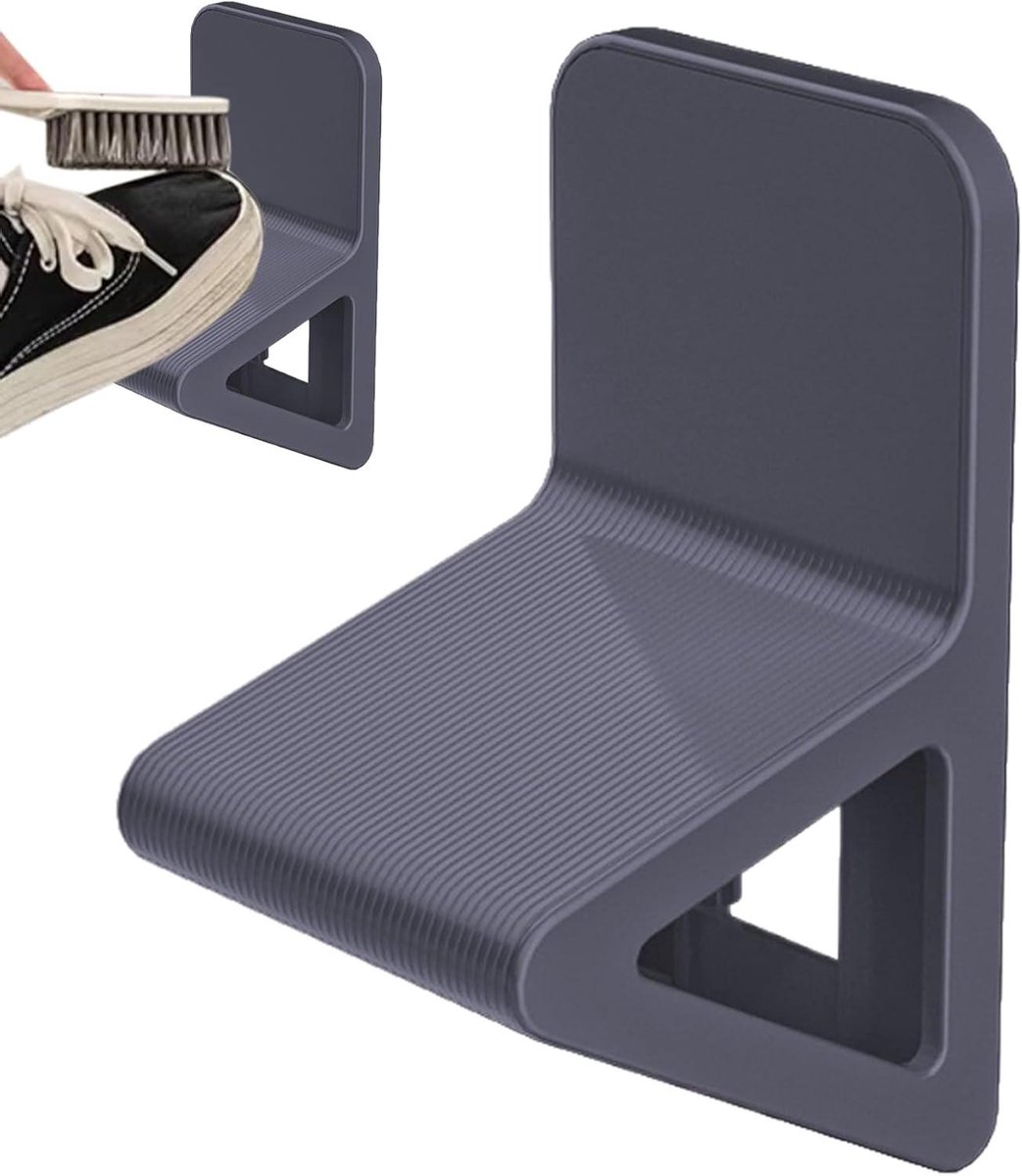 Douche Pedaal - Voetsteun Douche - Scheren Voeten - Sterke Zuignap - 16 x 9 x 97 cm - Grijs