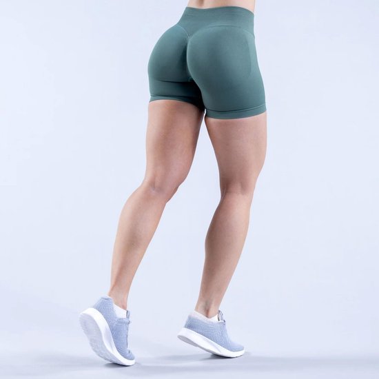 Yoga-short - S - Bovenwijdte 68–74cm - Heupwijdte 92–98cm - Lengte 29,5cm - Fitness-short met liftend effect - Sportshort - Short met hoge taille voor dames - Zacht & comfortabel - Zeer rekbaar en sneldrogend - Nauwsluitend — afbeelding 5
