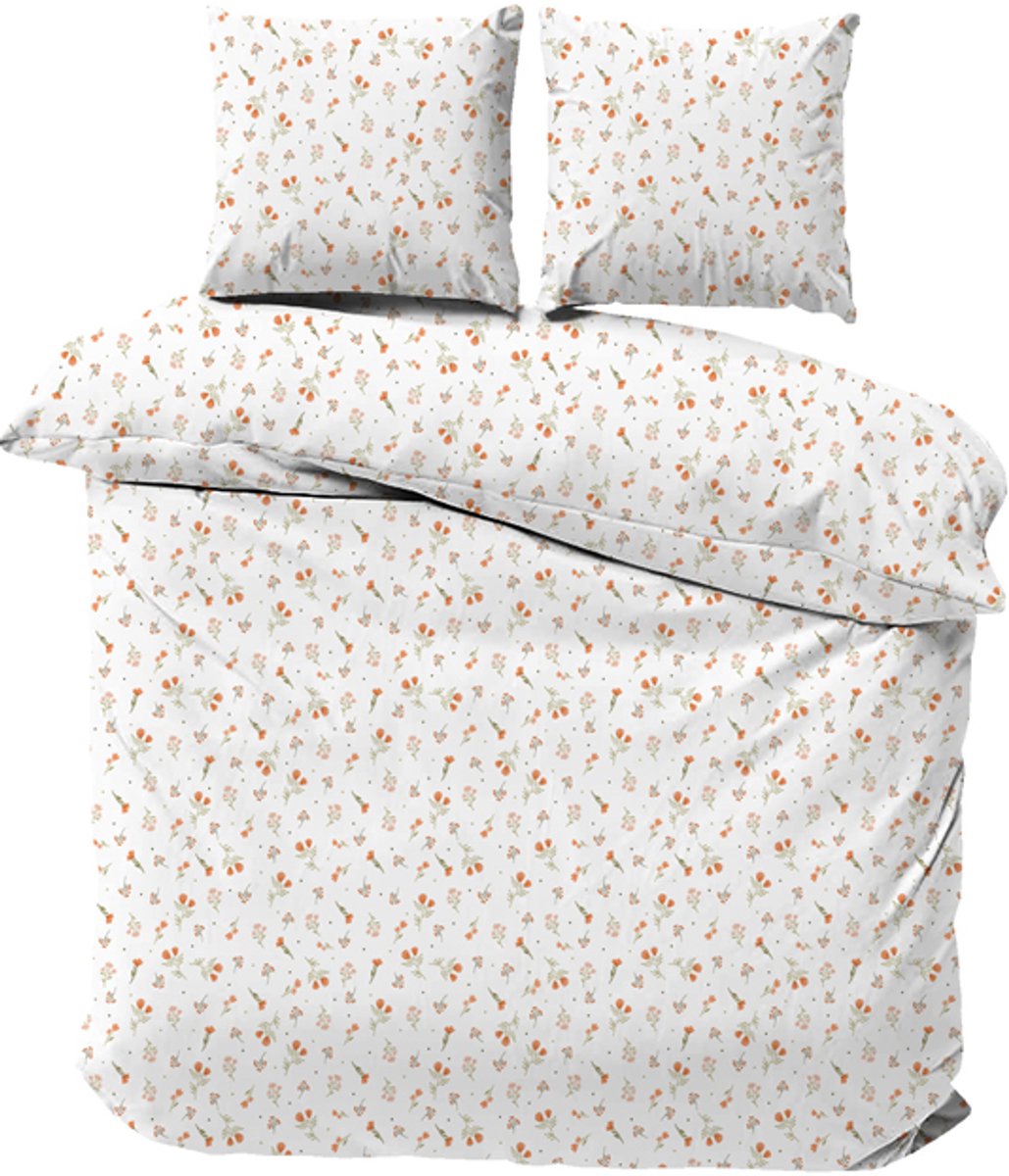 iSleep Dekbedovertrek Romi - Eenpersoons - 140x200/220 cm - Oranje