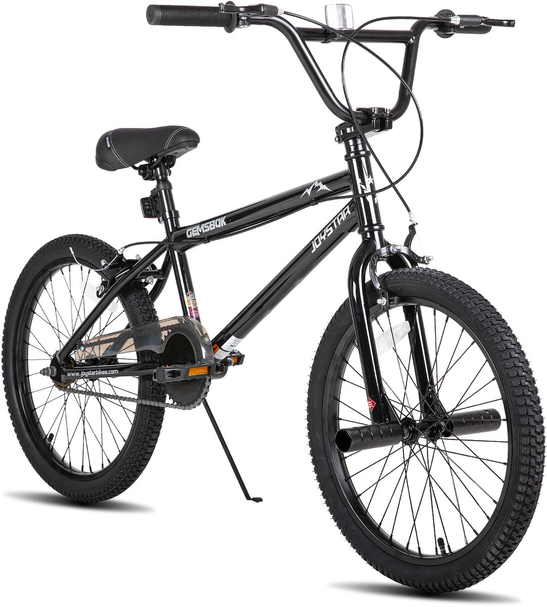 JOYSTAR Gemsbok 24" BMX-fiets voor Kinderen - Freestyle Stuntfiets met Dubbele Handremmen - 24 Inch Wielen - Zwart - Leeftijd 8-12 Jaar