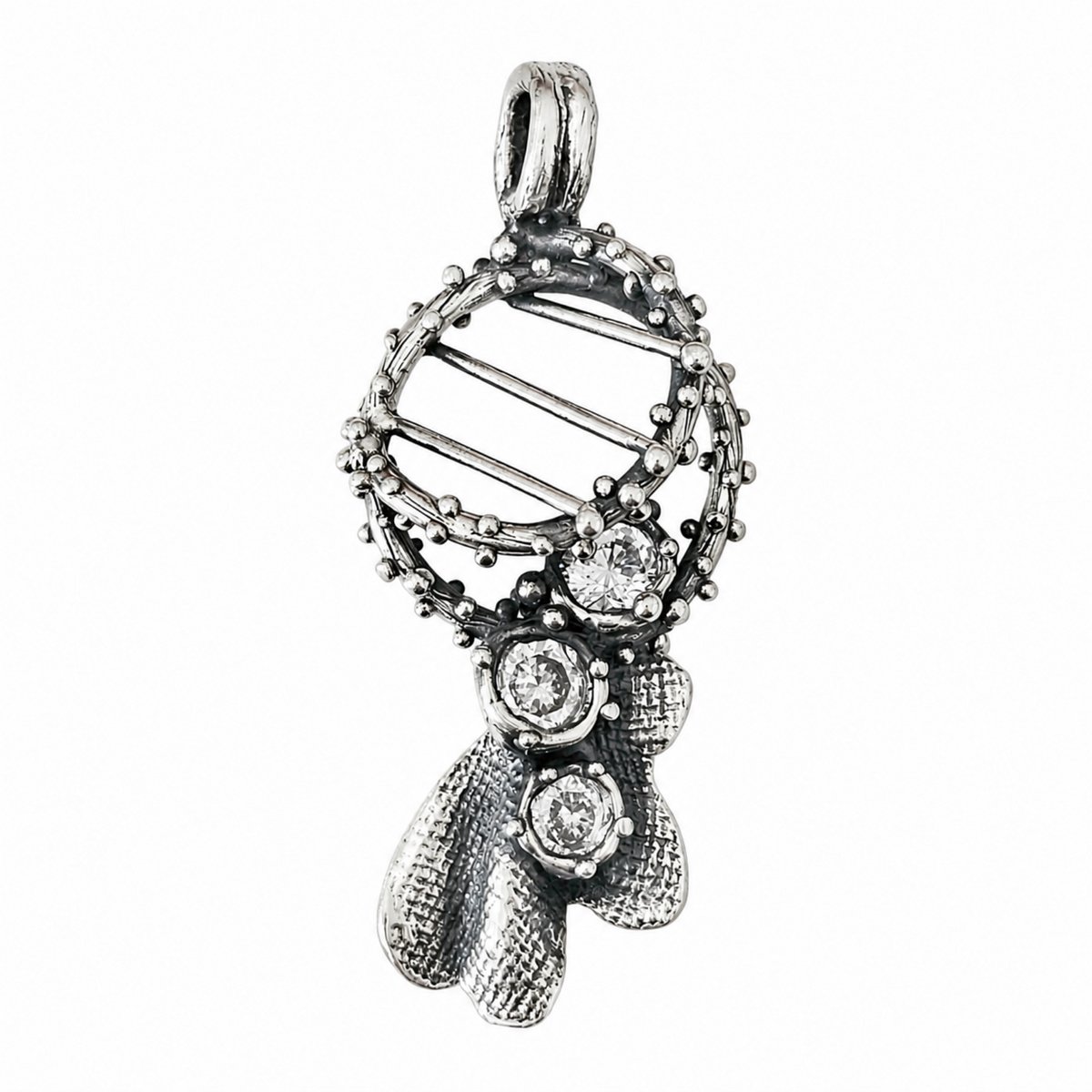 HAYAN Fantasie zilveren hanger dames - 925 zilver met zirkonia