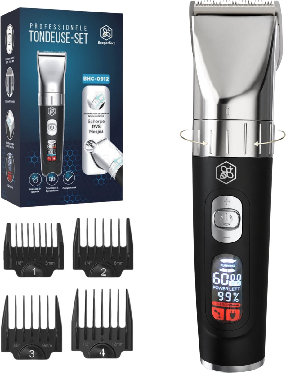 Bol.com Professionele Draadloze Tondeuse - Beeperfect®- Tondeuse Mannen Hoofdhaar - Haartrimmer - Kapper Haar Machine - Haartond... aanbieding