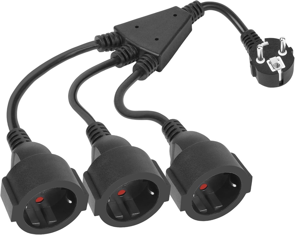 Korte Verlengkabel met 3 Stopcontacten - IP44 Bescherming