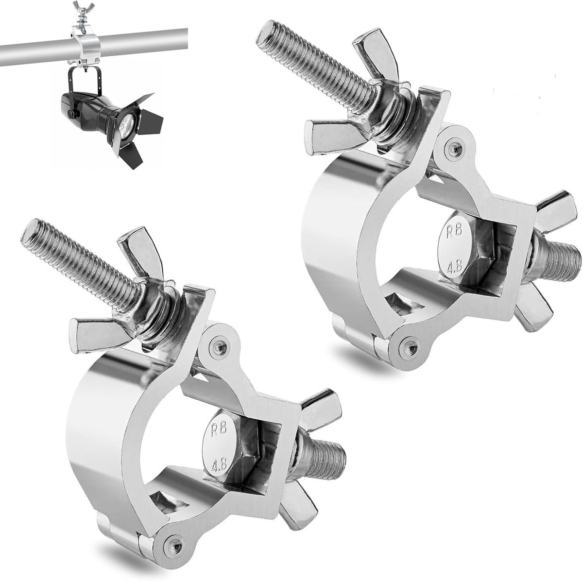Traverse Clamp, 30-35 mm, 2 Pieces Cross Clamps, Aluminium Truss O-Clamp, 80 kg Capacity, Suspension, Stage Lighting - ShopVlot