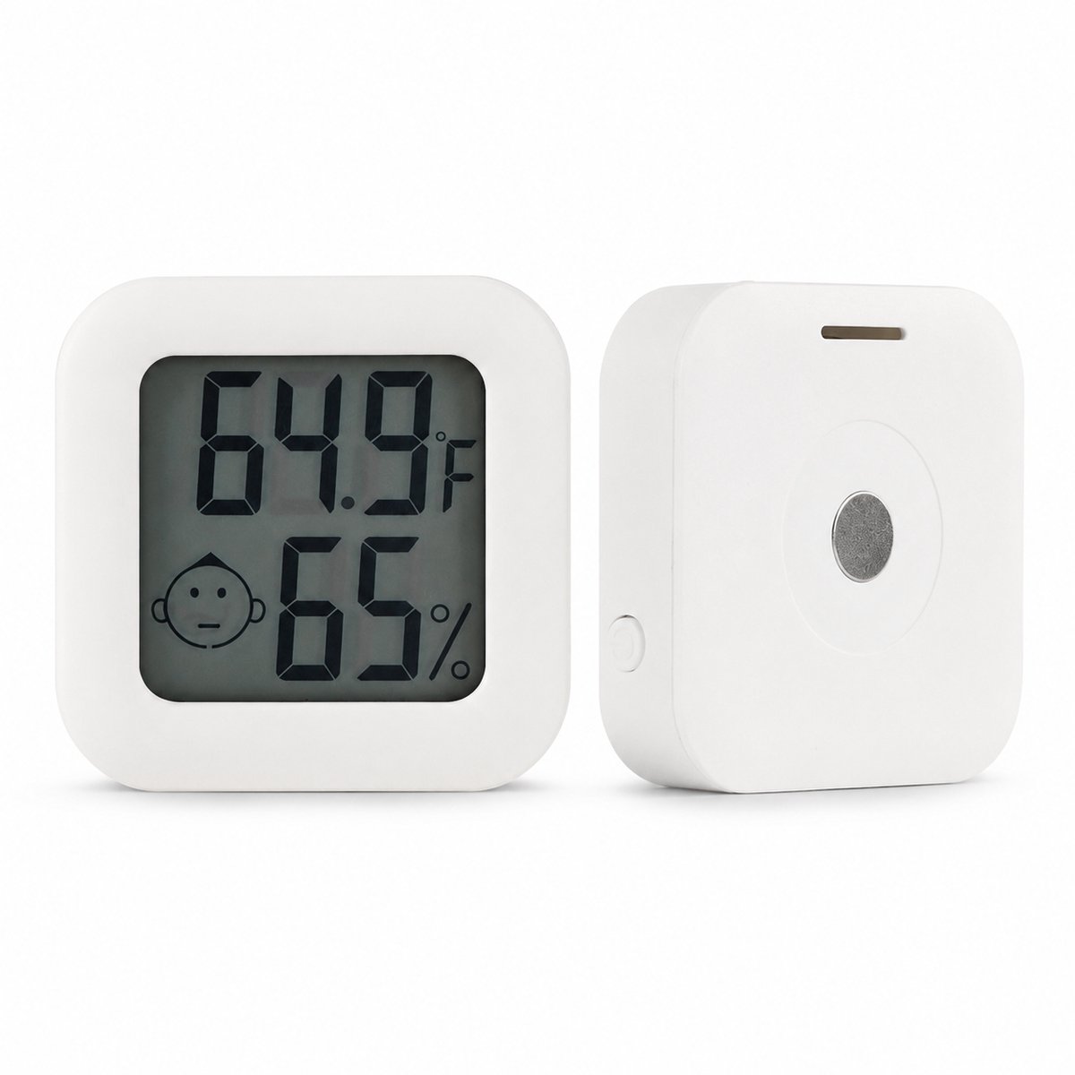 Mini Hygrometer - Thermometer Binnen - Temperatuur & Luchtvochtigheid - Comfortindicator - Magnetisch - Wit