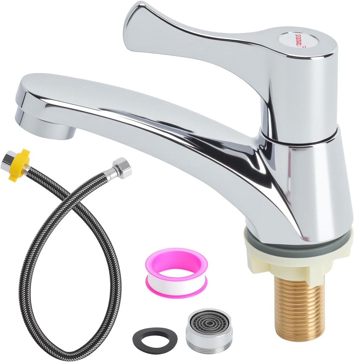 Koudwaterkraan voor keuken - 60 cm aansluitingsslang - vervangbare filter nozzle - ideaal voor wastafel en badkamer - ShopVlot