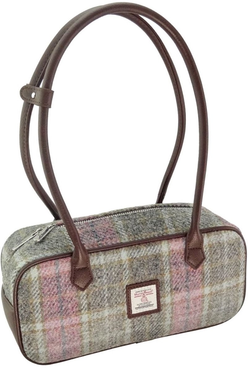 Schoudertas Tora Zacht Roze Buchanan - 28x12x9 - Harris Tweed - Glen Appin of Scotland