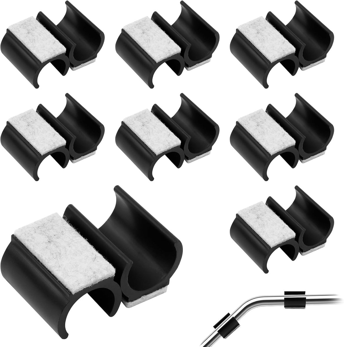 Pack of 16 Seat Glides Cantilever Diameter 24-25 mm U-Shaped Clamp Scale Slides for Rocking Chairs, Clamp Scale - ShopVlot