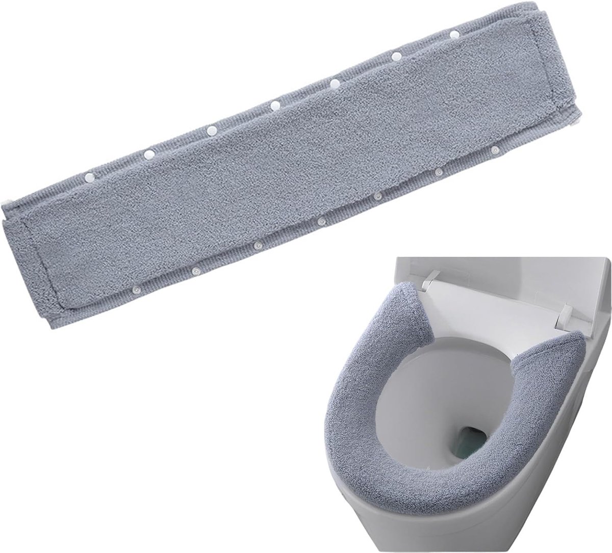 Toiletzitting Toiletdeken - Donkergrijs - Dikke Polyester - Warm en comfortabel - ShopVlot