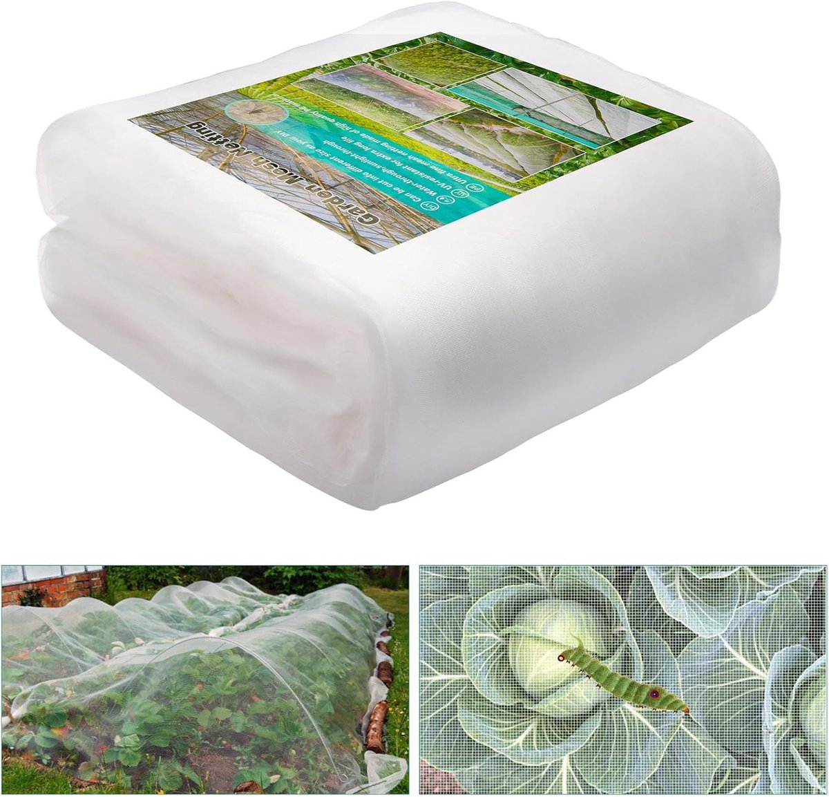SnelShoppen - Insectenbeschermer Tuinnet 2.5 x 10 m - Ultra-fijne Groentenbescherming voor Planten, Groenten, Fruit, en Bloemen - Duurzaam PE Materiaa