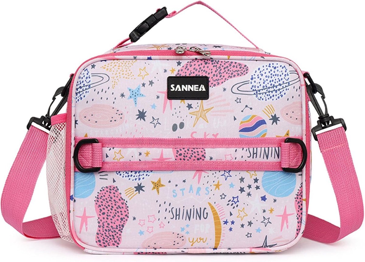 SnelShoppen - Roze Koeltas Klein 5L, Geïsoleerde Lunchtas met Verstelbare Schouderband en Fleshouder, Waterdichte Lunchtas voor Picknicks & Scholen