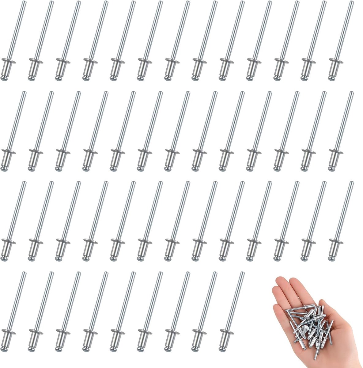 SnelShoppen - 320 Stuks Aluminium Blind Rivet Set - Popnagels Assortiment met 6 Maten voor Metaal, Hout, Meubels en Scheepsbouw