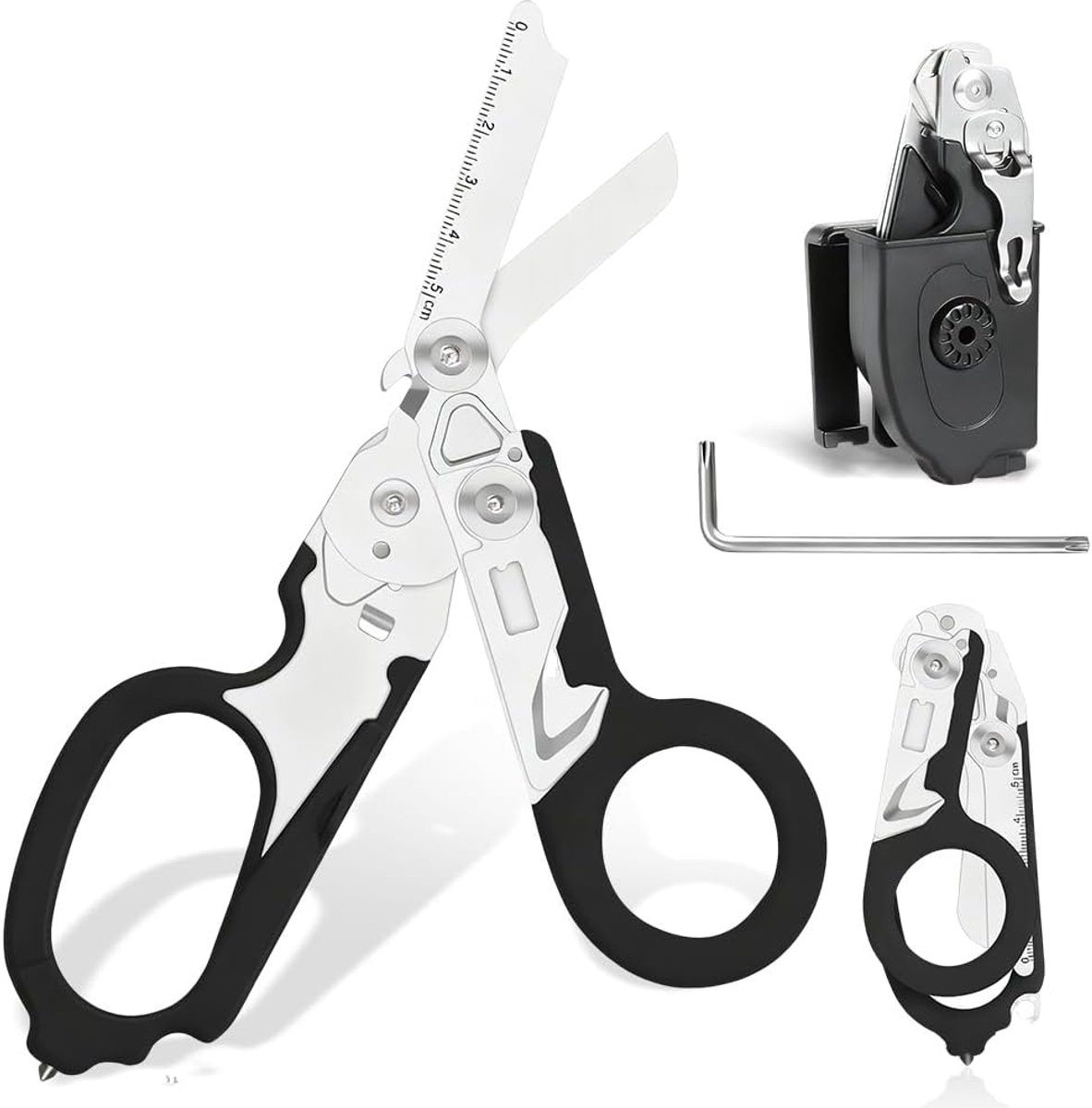 SnelShoppen - Rescue Scissors 6 in 1 Multifunctionele Vouwbare Hulp Schaar met Steeksleutel, Snijschaar, Trauma Schaar, Outdoor Camping Gereedschap, Z