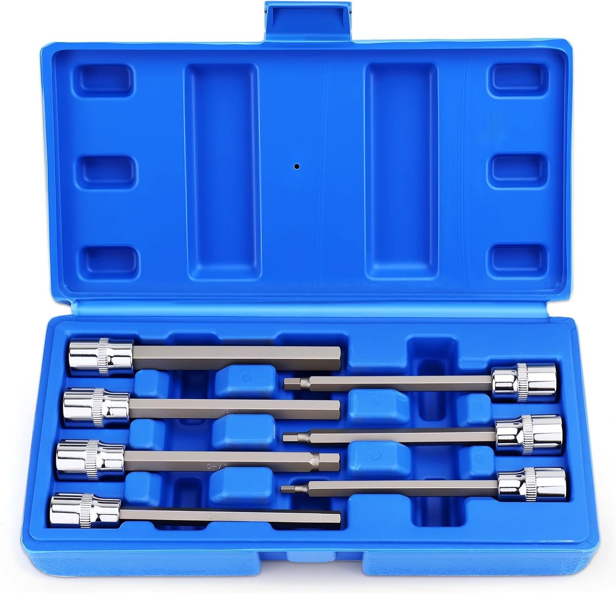 LPZMPZ Hexagon nut set long 3/8 inch 7-piece hexagon bit spanner set 3-10 mm hex socket Wrench set of CR-V with - ShopVlot