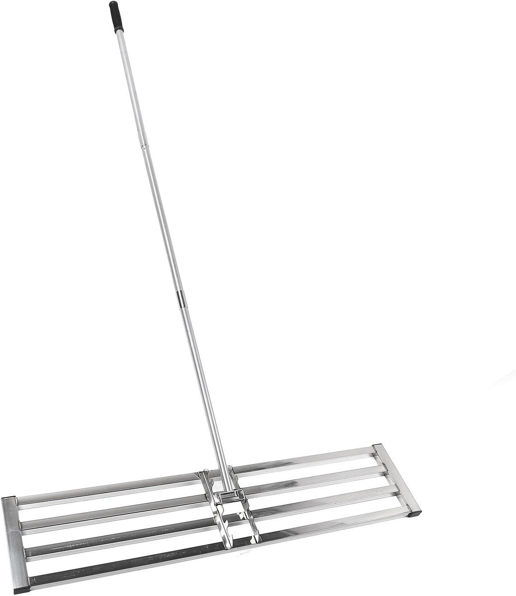 Gazon Nivelleer Hark - Tuin Hark - Gazon Egaliseren - Roestvrij Staal - 120 x 26 cm - Zilver