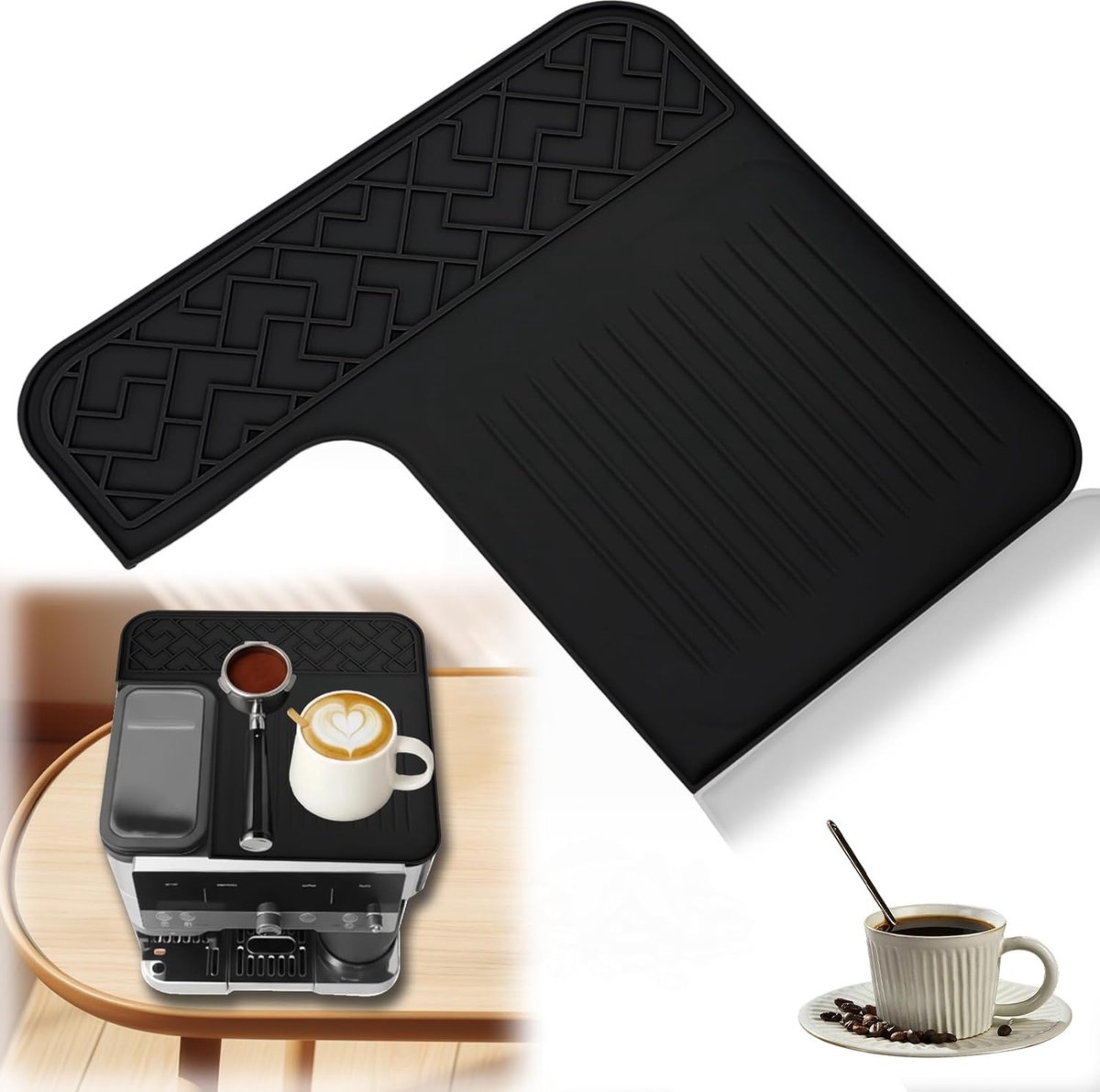 Silicone Mat for Ninja Luxury Coffee Maker ES601/ES701, Scratch-Resistant Silicone Coffee Machine Mat, Silicone, Top - ShopVlot