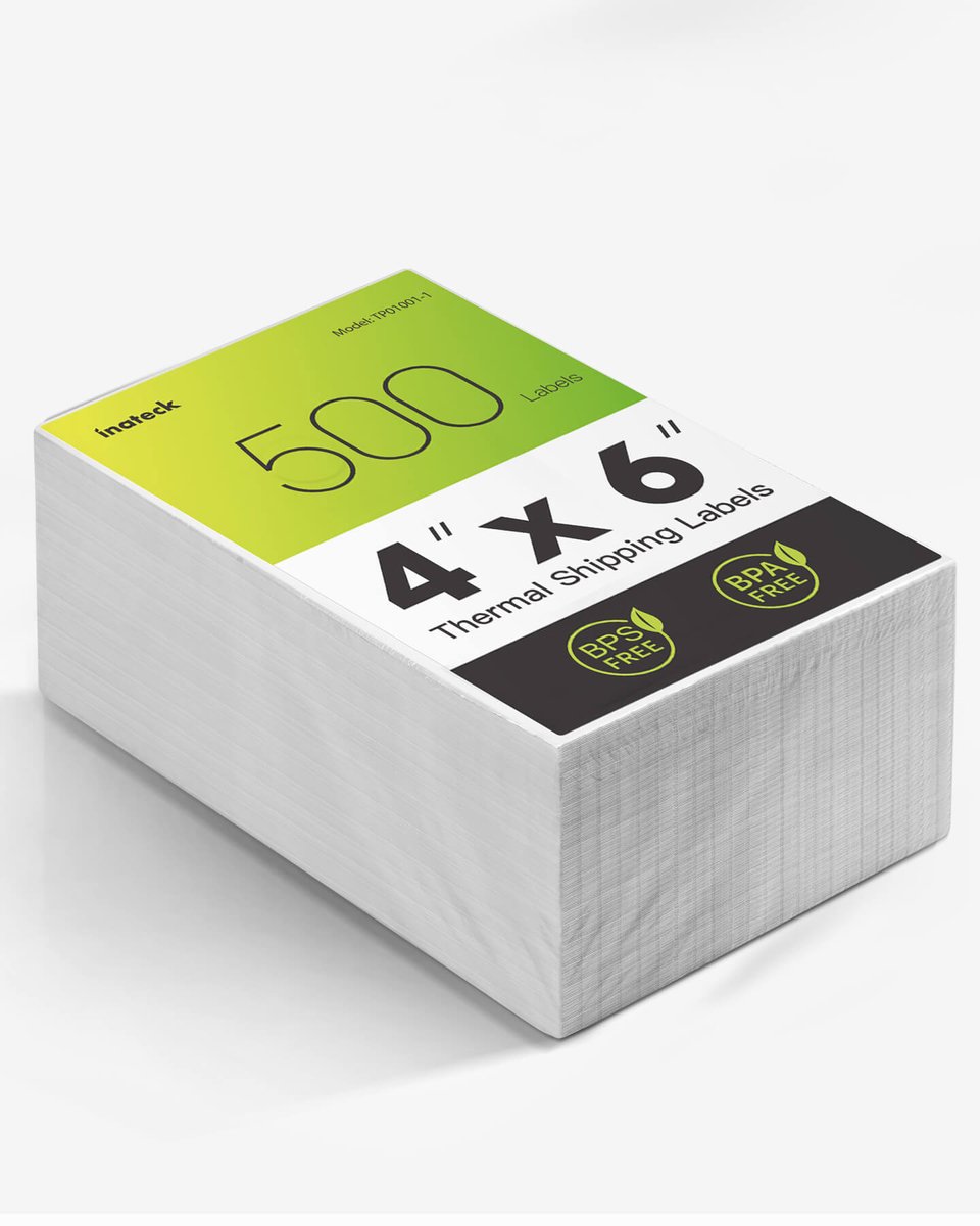 Inateck Thermisch direct verzendlabel, 100 mm x 150 mm, waterdicht transportlabel, BPA/BPS gratis, verpakking van 500 stuks