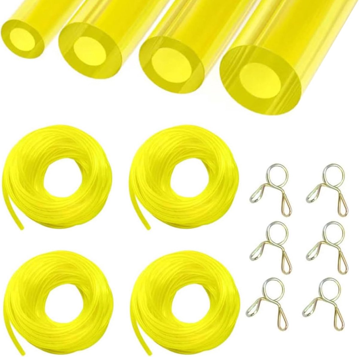 SnelShoppen - Pack van 4 Brandstofslangen 1m met 6 Slangklemmen - 2x3.5mm, 2.5x5mm, 3x5mm, 3x6mm - Duurzaam en Flexibel Polyurethaan voor Brandstofsys
