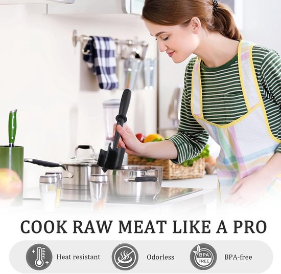 Multifunctionele vleesmolen en aardappelpers, hittebestendig, ideaal voor gehakt, hamburgers en puree maken — afbeelding 5