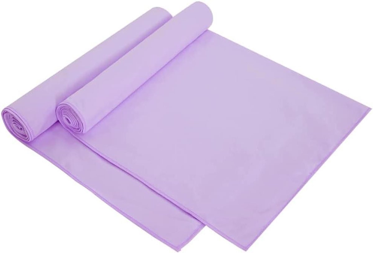 Sporthanddoeken 2 stuks - Reishanddoek Zwemhanddoek - Actieve levensstijl - Super absorberend - 140 x 70 cm - Paars