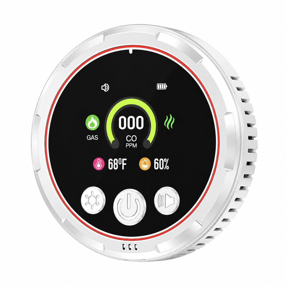 Koolmonoxidemelder (CO) – Slimme luchtkwaliteitsmeter – Voorzien van CO-detectie en temperatuurbewaking – Uitgerust met een hoorbaar en visueel alarm van meer dan 85 decibel – Geschikt voor woonkamers, slaapkamers en kantoren – Wit