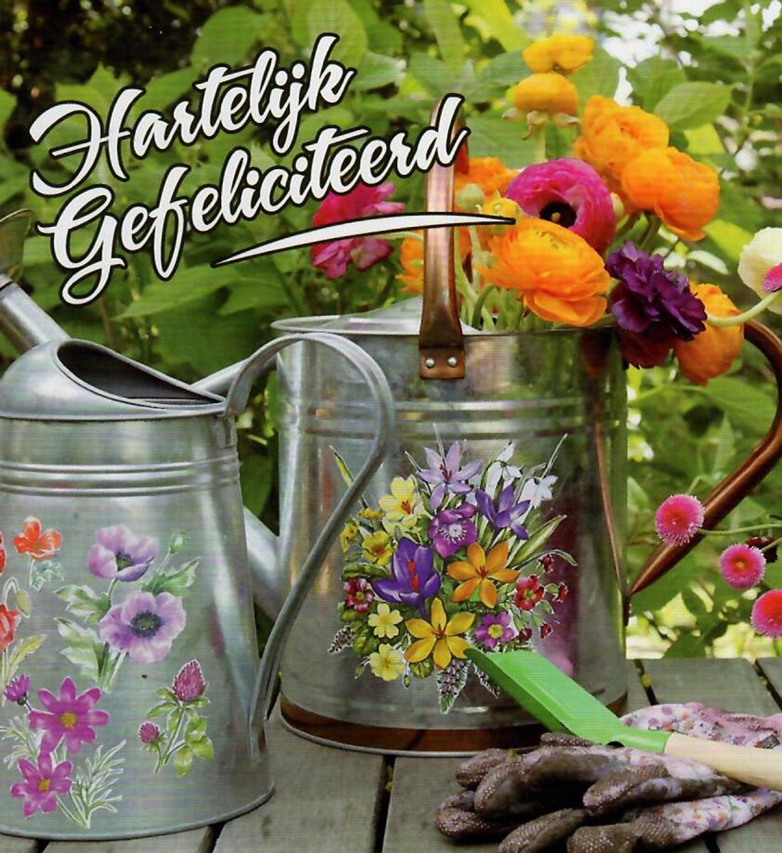 Verjaardagskaart bloem | Wenskaart | 10 stuks | Hartelijk gefeliciteerd